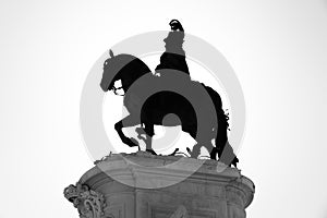 Horseman Statue Silhouette Lisbon, Portugal