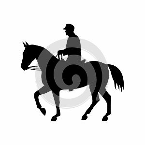 Horsemen black icon on white background. Horsemen silhouette