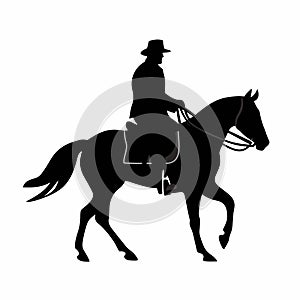 Horsemen black icon on white background. Horsemen silhouette