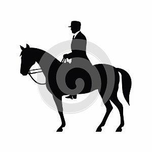 Horsemen black icon on white background. Horsemen silhouette