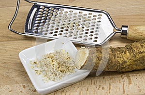 Horseradish and a rasp