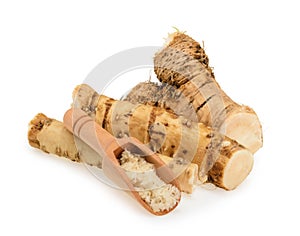 Horseradish roots isolated on white background