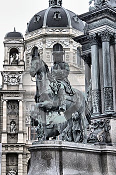 Horseriding statue in the Maria Theresa monument