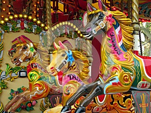 Horses on a carousel