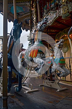 Horses of the carousel in Montmartre.