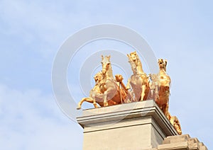 Horses of Cascada Monumental in Barcelona