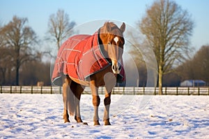 a horses coat thickening for winter cold