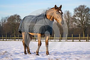 a horses coat thickening for winter cold