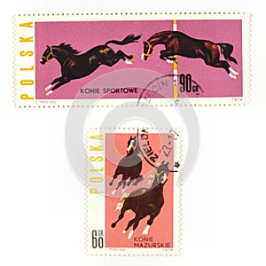 Horses on collectible stamps