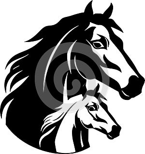 Horses - high quality vector logo - vector illustration ideal for t-shirt graphic