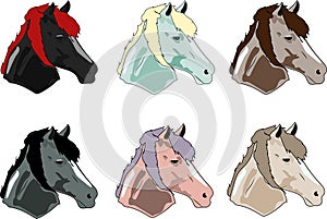 Horses Icons in different color