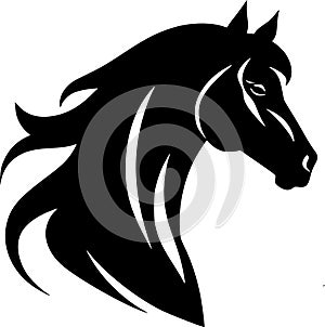 Horses - minimalist and flat logo - vector illustration