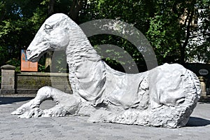 The Horses sculpture by Jean-Marie Appriou at the entrance to Central Park in Manhattan, New York City