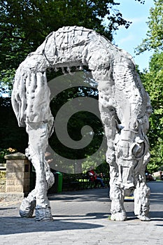 The Horses sculpture by Jean-Marie Appriou at the entrance to Central Park in Manhattan, New York City