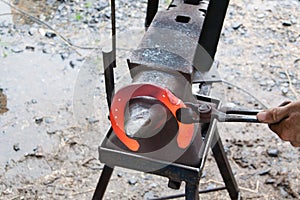 Horseshoe on anvil