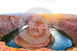 Horseshoe Band Canyon in Paje, Arizona. Adventure and tourism concept