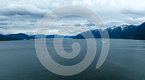 Horseshoe Bay Landscape in West Vancouver, British Columbia, Canada: Showcasing Ferries and Mountain Ranges