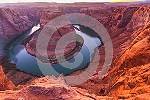 Horseshoe Bend, Arizona, perspective scenery in autumn