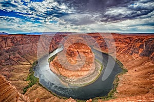 Horseshoe bend colorado river view 360 panorama