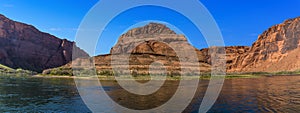 Horseshoe Bend on the Colorado river viewed from the river