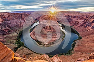 Horseshoe Bend at dusk, Arizona, USA