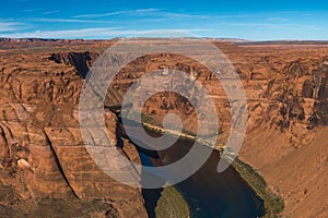 Horseshoe Bend meander of Colorado River in Glen Canyon, Arizona