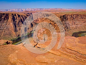 Horseshoe Bend, Page Arizona, The Colorado River and rocks sandstone