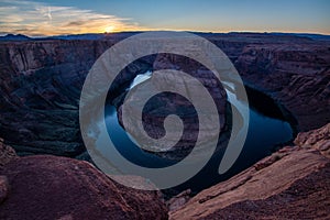 Horseshoe bend sunset