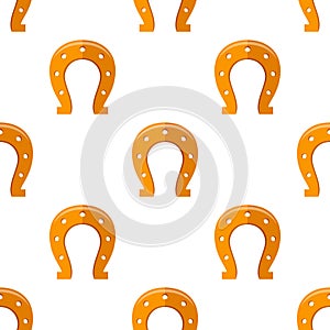 Horseshoe Flat Icon Seamless Pattern