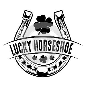 Horseshoe and four leaf clover ucky symbol vector 010