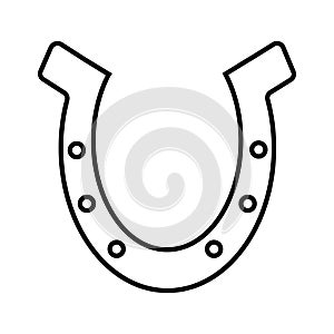 Horseshoe icon. Illustration horse shoes symbol. Emblem good luck vector