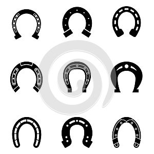 Horseshoe icon vector set. Luck illustration sign collection. Fortune symbol.