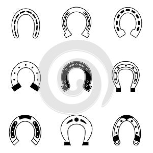 Horseshoe icon vector set. Luck illustration sign collection. Fortune symbol.