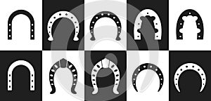 Horseshoe logo. Isolated horseshoe on white background