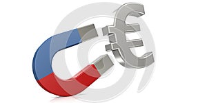 Horseshoe magnet attract Euro sign