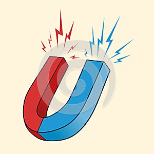 Horseshoe magnet vector illustration