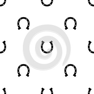 Horseshoe seamless pattern. Good luck symbol. Vector illustration