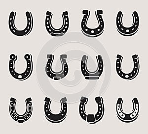 Horseshoe set. Vector