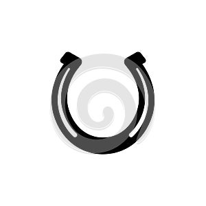 Horseshoe vector icon silhouette lucky design. Horse shoe western design symbol farm isolated logo.