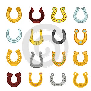 Horseshoe vector luck horse hoof shoe lucky symbol fortune talisman icons animal leg illustration