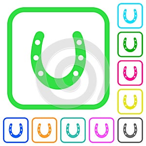 Horseshoe vivid colored flat icons