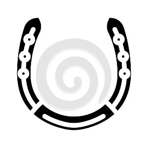 horseshoeing blacksmith glyph icon vector illustration