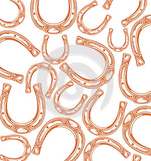 Horseshoes pattern. Lucky concept design element