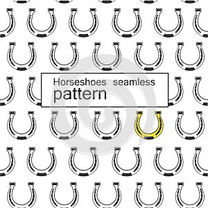 Horseshoes seamless pattern on a white background