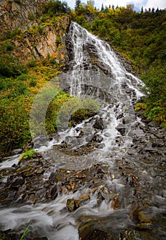 Horsetail Falls near Richardson Highway near Valdez, Alaska ,USA.