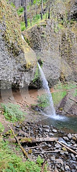 Horsetail and Poneytail waterfall Columbia River Gorge Oregon