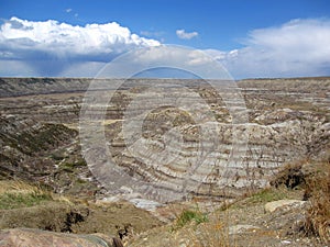 Horsethief Canyon Badlands as far as the Eye can see, Red Deer River, Alberta, Canada