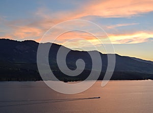 Horsetooth Reservoir at sunset.