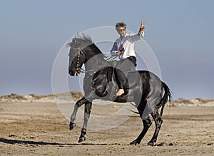 Horsewoman on the beach