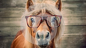 Horsing Around in Style: A Horse with Glasses